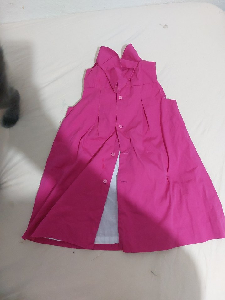 Pembe Askısız Fırfırlı Kız Elbisesi - Görsel 2