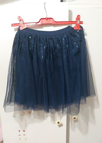 Lacivert Pilili Genç Kız Etek - Görsel 6