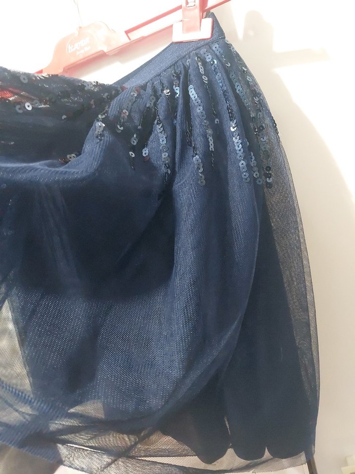 Lacivert Pilili Genç Kız Etek - Görsel 4