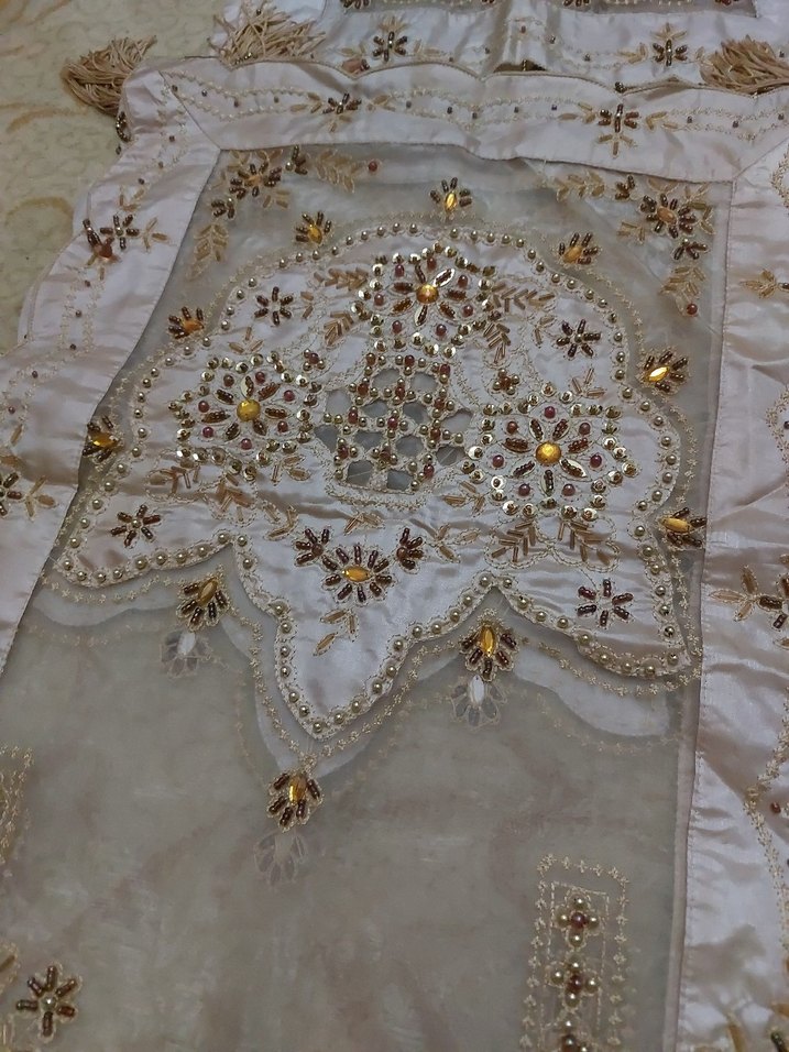 İşlemeli Beyaz Masa Örtüsü Takımı 14 parça - Görsel 5