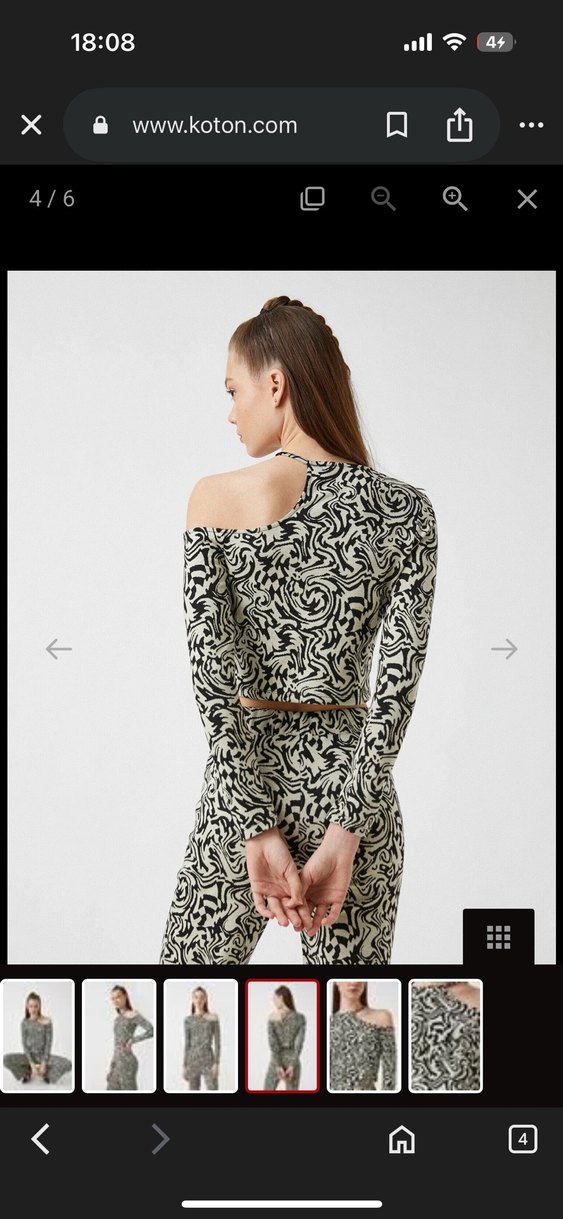 Koton Desenli Uzun Kollu Kadın Tişört - Görsel 3