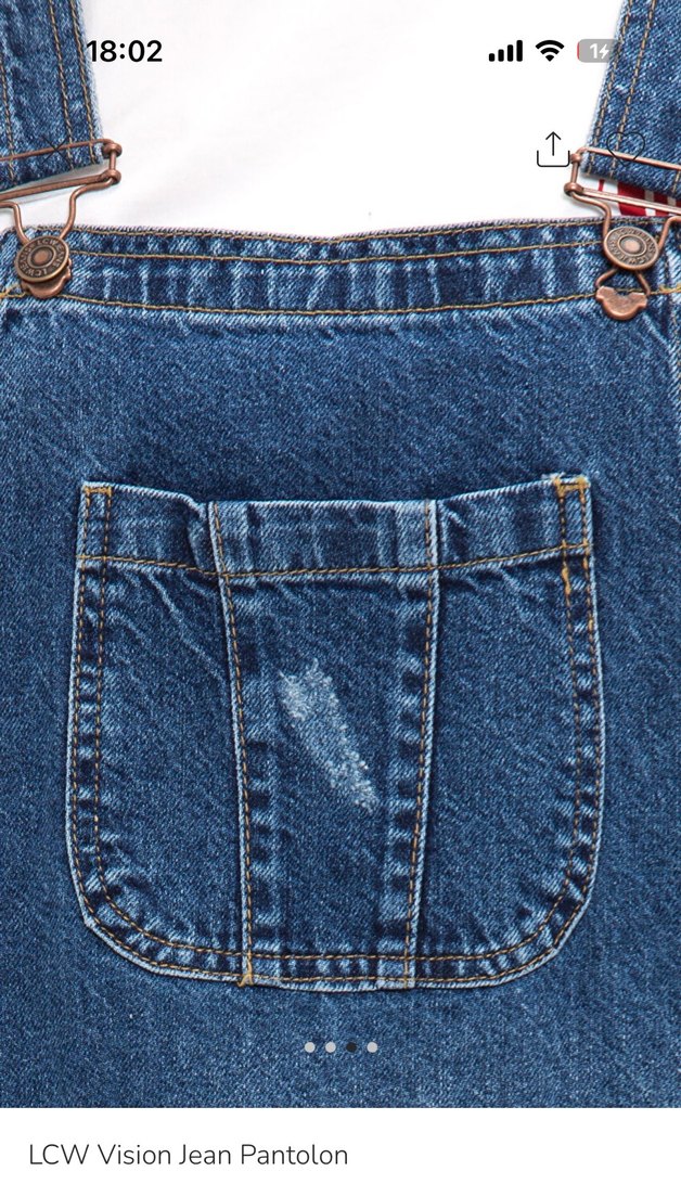 Lcw Kadın jean pantolon salopet - Görsel 4