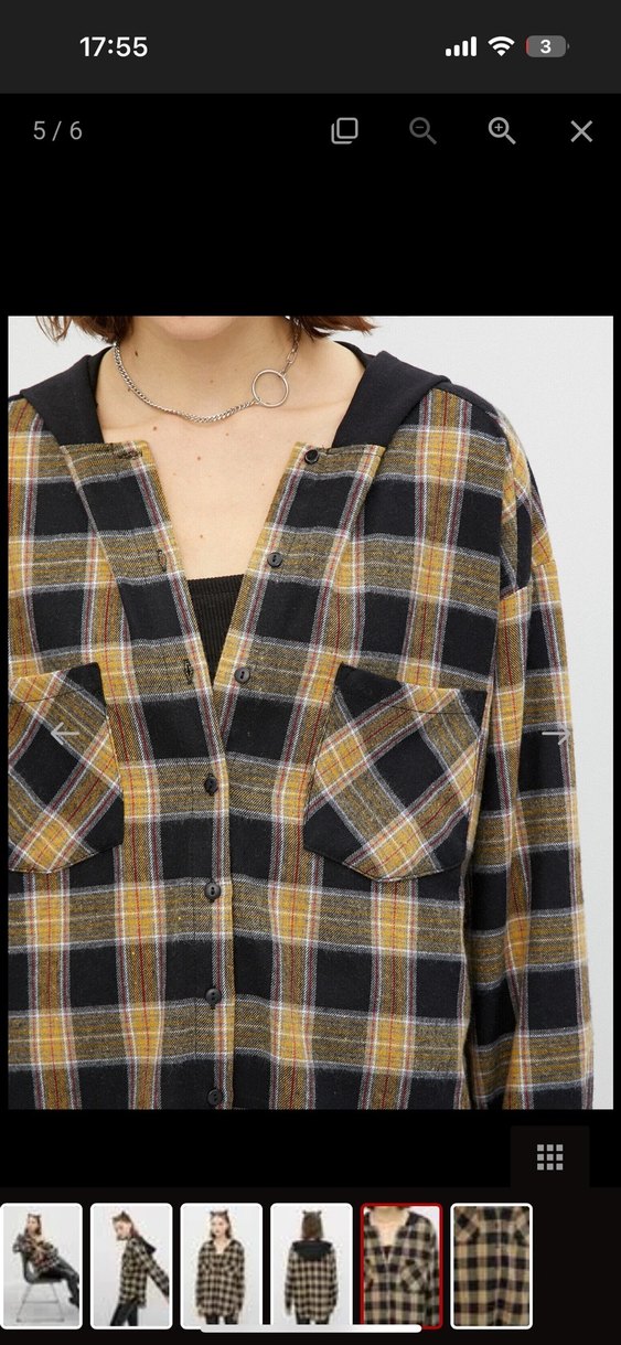 Koton Kapüşonlu Kareli Oduncu Düğmeli Kadın Gömlek - Görsel 5