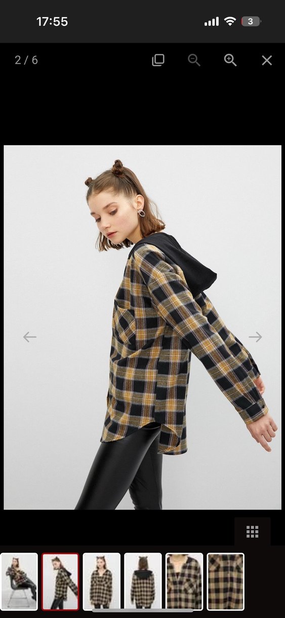 Koton Kapüşonlu Kareli Oduncu Düğmeli Kadın Gömlek - Görsel 3