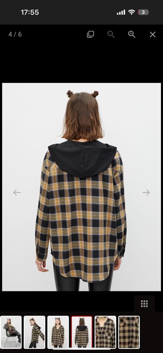 Koton Kapüşonlu Kareli Oduncu Düğmeli Kadın Gömlek - Görsel 4