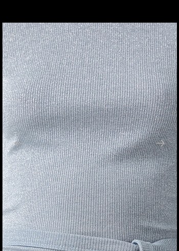 Koton Bebek Mavisi Simli Uzun Kollu Kısa Bluz - Görsel 4