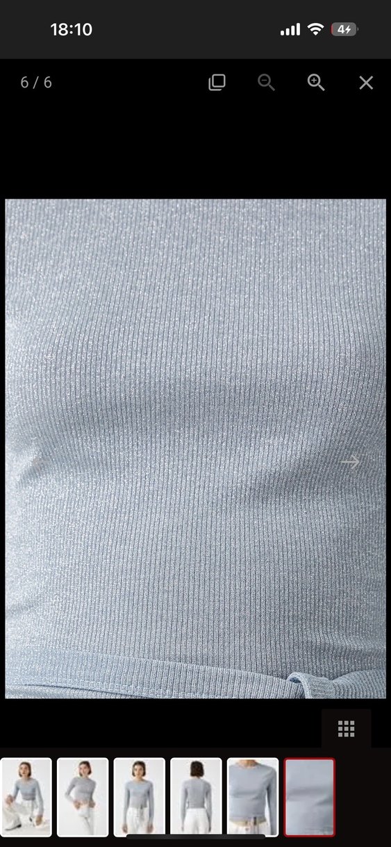 Koton Bebek Mavisi Simli Uzun Kollu Kısa Bluz - Görsel 4