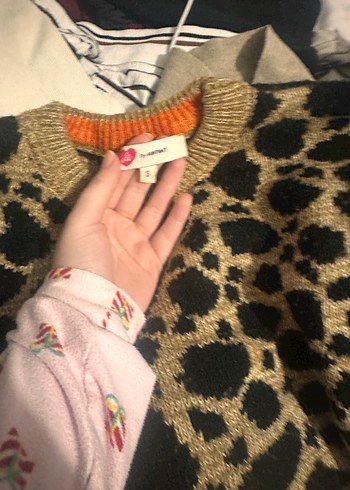 Koton Kahverengi Leopar Desenli Triko Kazak - Görsel 2