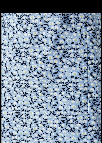 Mavi Askılı Çiçek Desenli Mini Elbise - Görsel 4