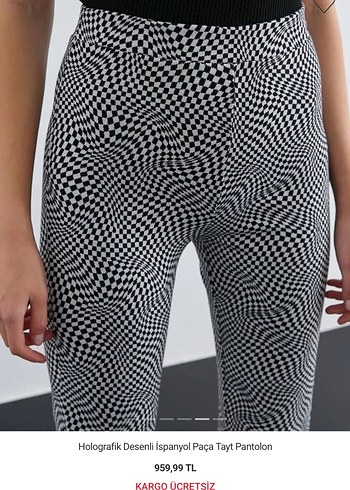 Koton Holografik Desenli İspanyol Paça Tayt Pantolon - Görsel 3