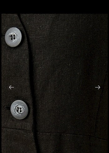 V yaka düğme detaylı kolsuz mini elbise keten karışımlı koton - Görsel 6