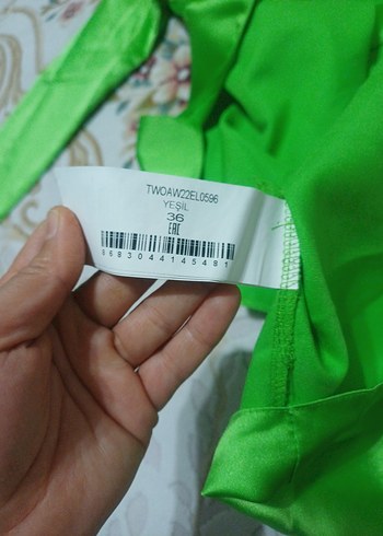 Uzun Kollu Yeşil Kadın Elbise - Görsel 5