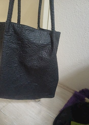 Lacivert Kadın Deri Minimalist Çanta - Görsel 4