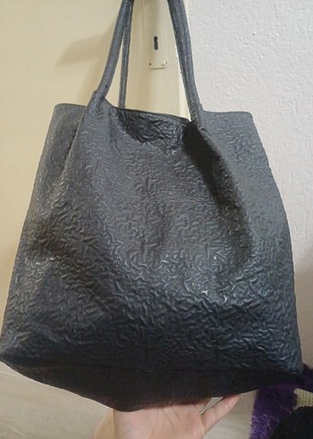 Lacivert Kadın Deri Minimalist Çanta - Görsel 3