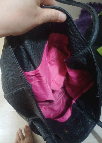 Lacivert Kadın Deri Minimalist Çanta - Görsel 5