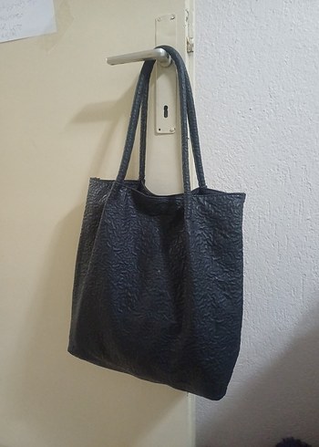 Lacivert Kadın Deri Minimalist Çanta - Görsel 2