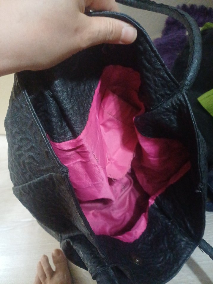 Lacivert Kadın Deri Minimalist Çanta - Görsel 5