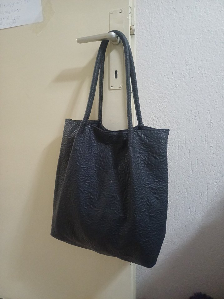 Lacivert Kadın Deri Minimalist Çanta - Görsel 2