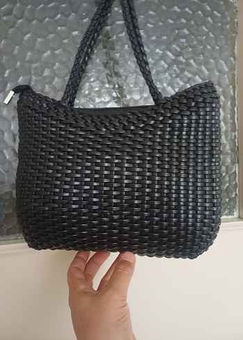 Beden Siyah Minimalist Fermuarlı Kadın Çanta el yapımı