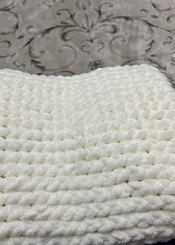 Bej  Örgü Çocuk Battaniyesi - Görsel 2