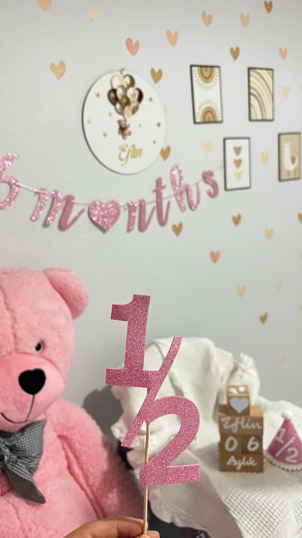 Pembe 1/2 Yaş Parti Şapkası - Görsel 2