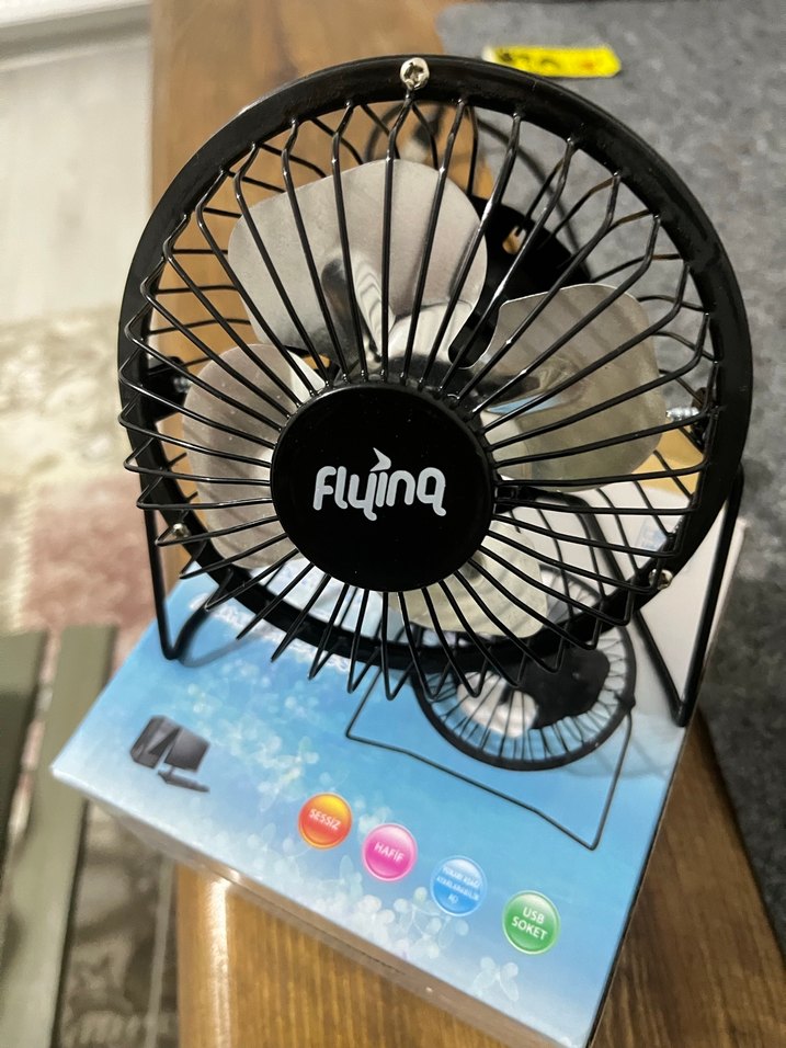 Flyinq Siyah Mini Masaüstü Fan - Görsel 2