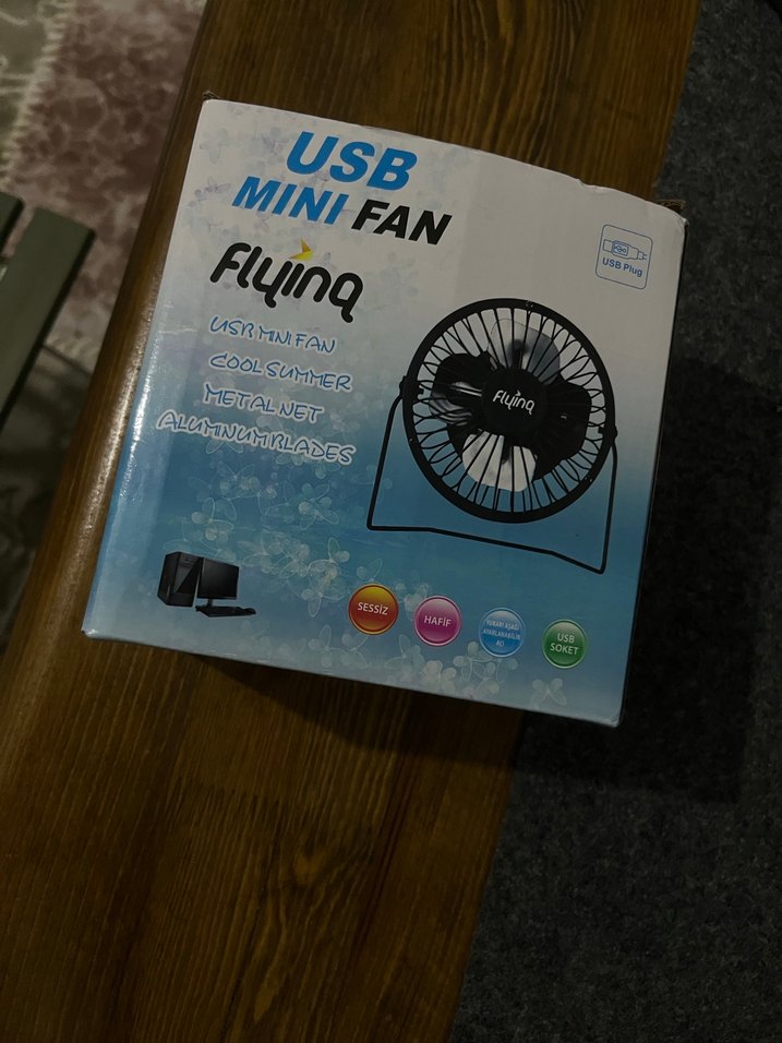 Flyinq Siyah Mini Masaüstü Fan - Görsel 3