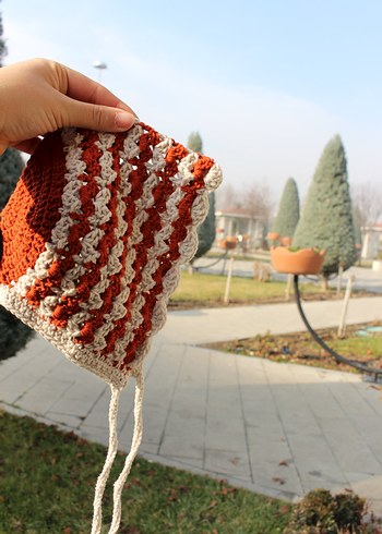 Nakışlı Çok Renkli bebek bonnet şapka - Görsel 6