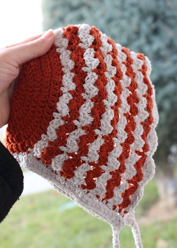 Nakışlı Çok Renkli bebek bonnet şapka - Görsel 2