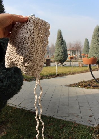 Bej Örgü çocuk Bere - Görsel 4