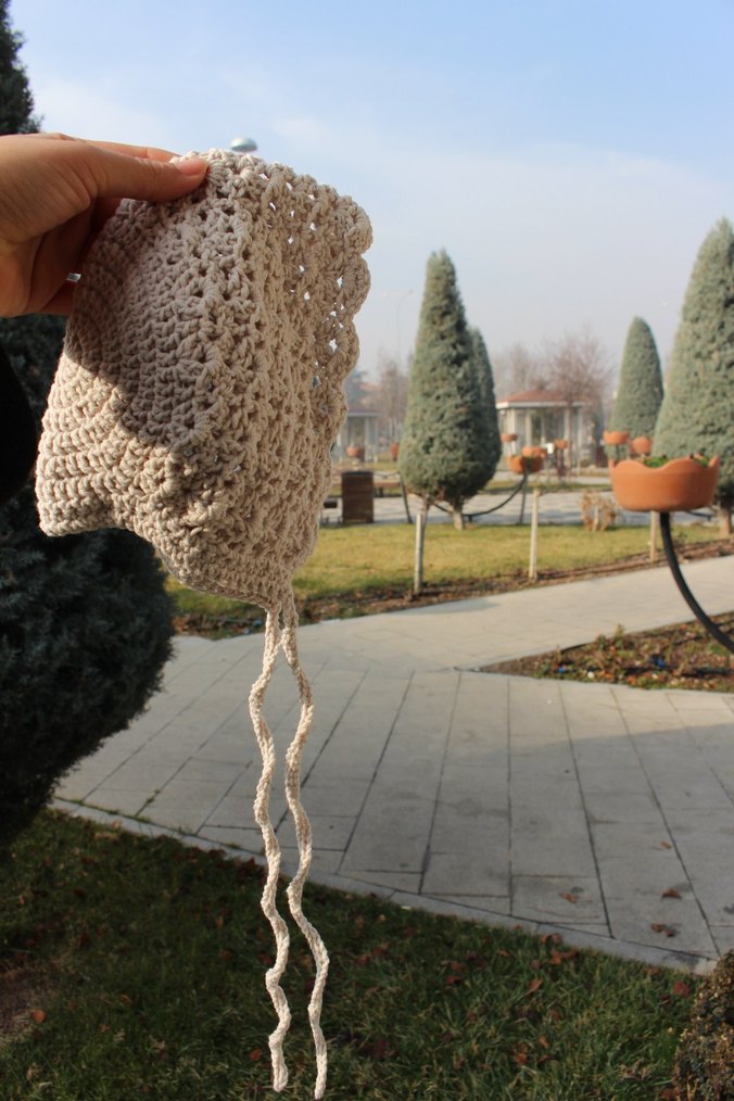 Bej Örgü çocuk Bere - Görsel 4