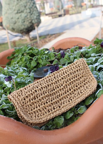 Bej Örgü Bohem Kadın Portföy cüzdan - Görsel 4