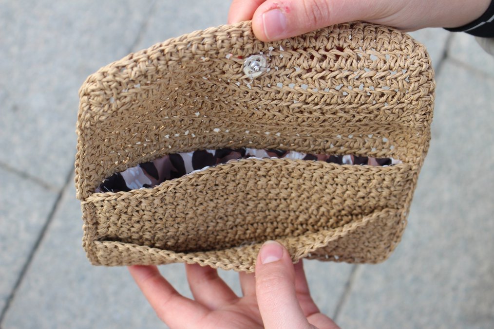 Bej Örgü Bohem Kadın Portföy cüzdan - Görsel 3