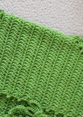 Kız Çocuk Dantel Detaylı Örgü Yeşil Yelek - Görsel 4