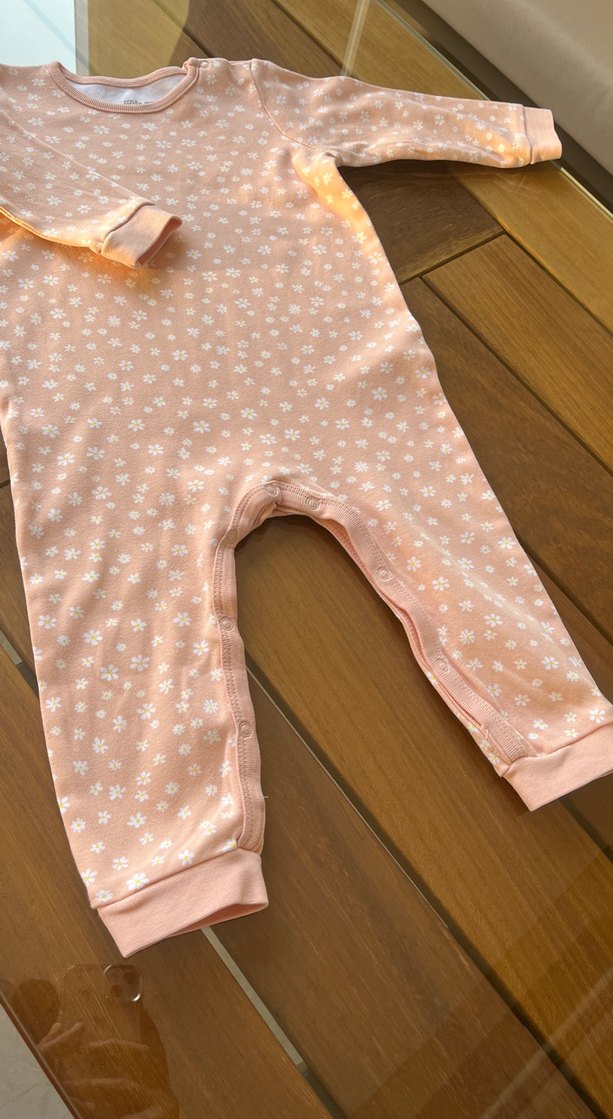 Pastel pudra pembe Bebek Kız Tulum - Görsel 4