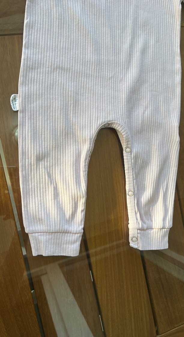 Düğmeli Beyaz Bebek Kız Tulum - Görsel 4