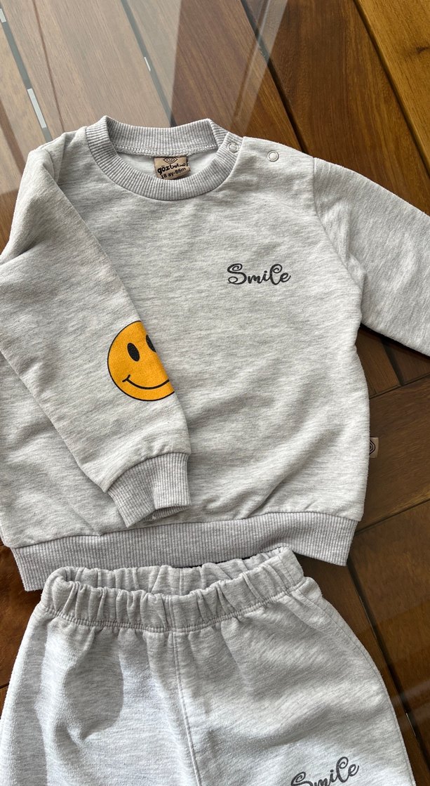 Gri Bebek Erkek Sweatshirt ve Eşofman Takımı - Görsel 5