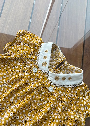 Nakışlı Dantelli Sarı Bebek Tulum - Görsel 4