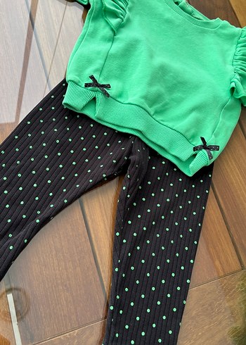 Uzun Kollu Fırfırlı Bebek Kız Takımı - Görsel 3