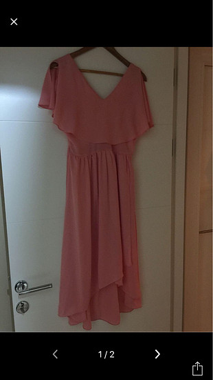 Batik Pembe şifon elbise