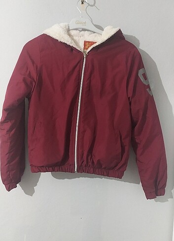 s Beden bordo Renk Kürklü mont