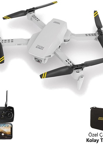  Beden Beyaz Katlanabilir Drone 4 Pervane ve Kanat Koruyucu
