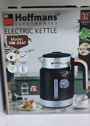 Hoffmans 2.5L Siyah Elektrikli Su Isıtıcı