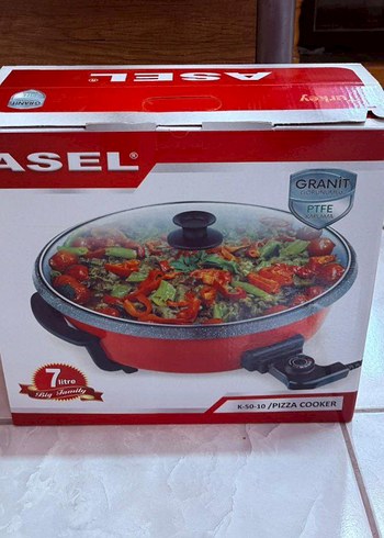 Kırmızı Granit Pizza Pişirici Tencere 7 Litre
