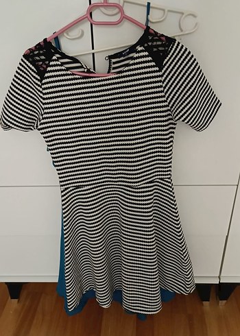 Zebra Desenli Siyah Midi Kadın Elbise