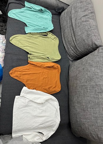 Renkli, Uzun Kollu, Pamuklu çıtlçıtlı bady beyaz bady - Görsel 4