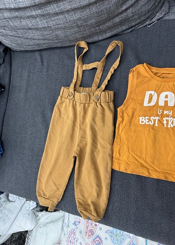 1 Yaş Beden kahverengi Renk Erkek Bebek Street Wear Kıyafet Seti