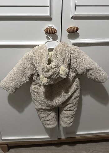 Gri Bebek Peluş Tulum, Nakışlı ve Kürklü - Görsel 4