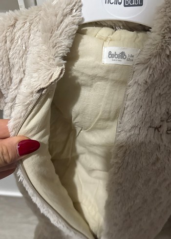 Gri Bebek Peluş Tulum, Nakışlı ve Kürklü - Görsel 3