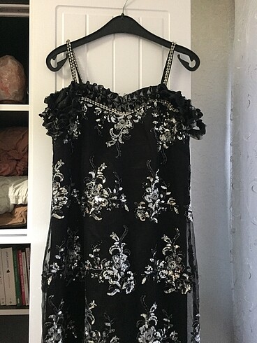 Taşlı abiye işlemeli abiye tül abiye dantel işlemeli abiye pullu - Görsel 7